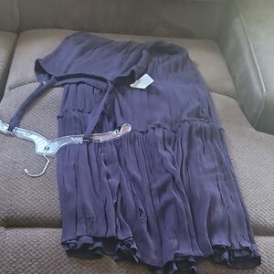 Elegant Navy Blue Pleated Dress